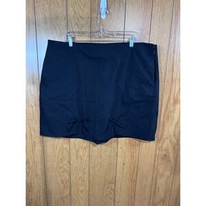 Torrid Black Bow Detail Mini Skirt Side Zip Plus Size 18 Stretch Career Casual